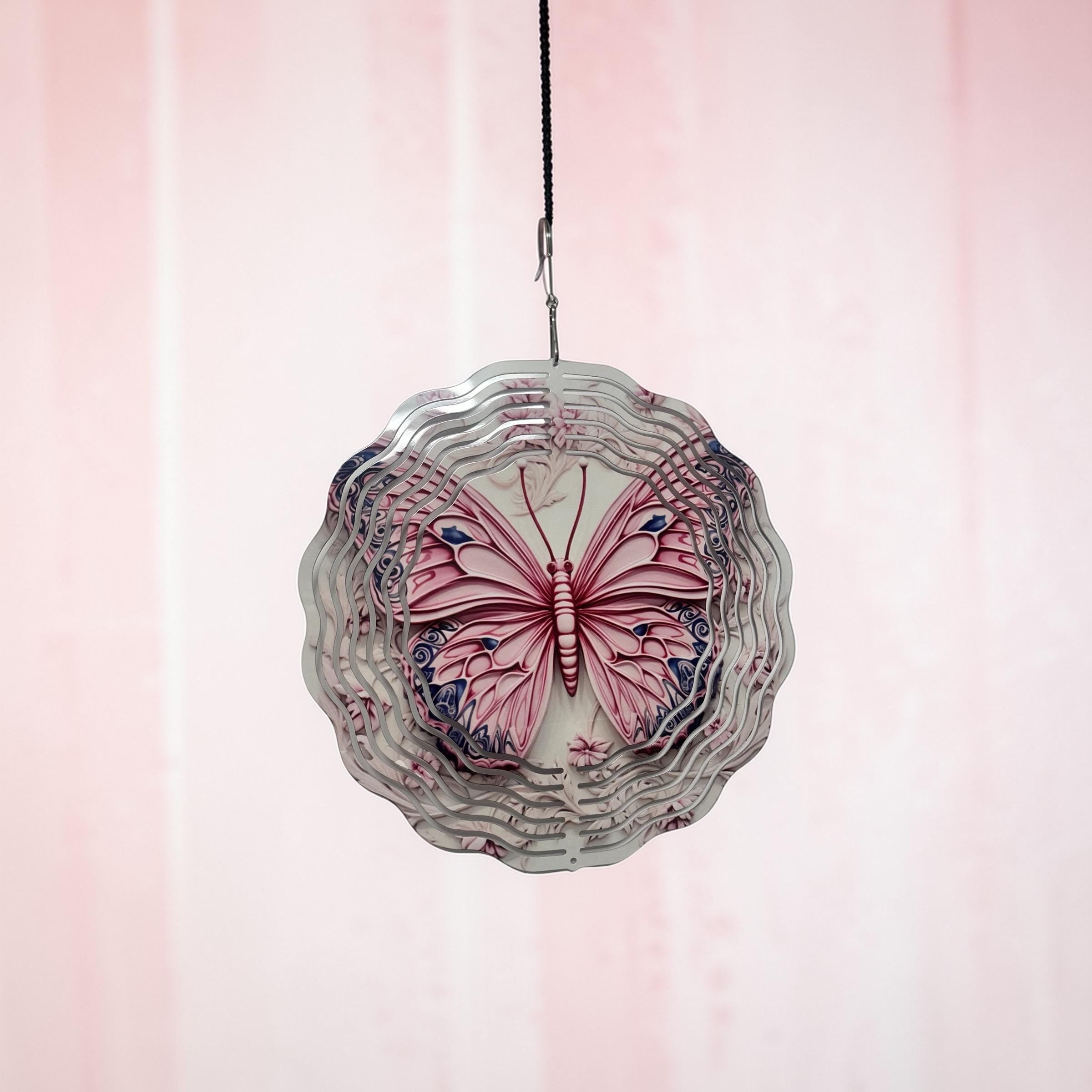 Butterfly Wind Spinner – Layered 3D Hanging Garden Decor