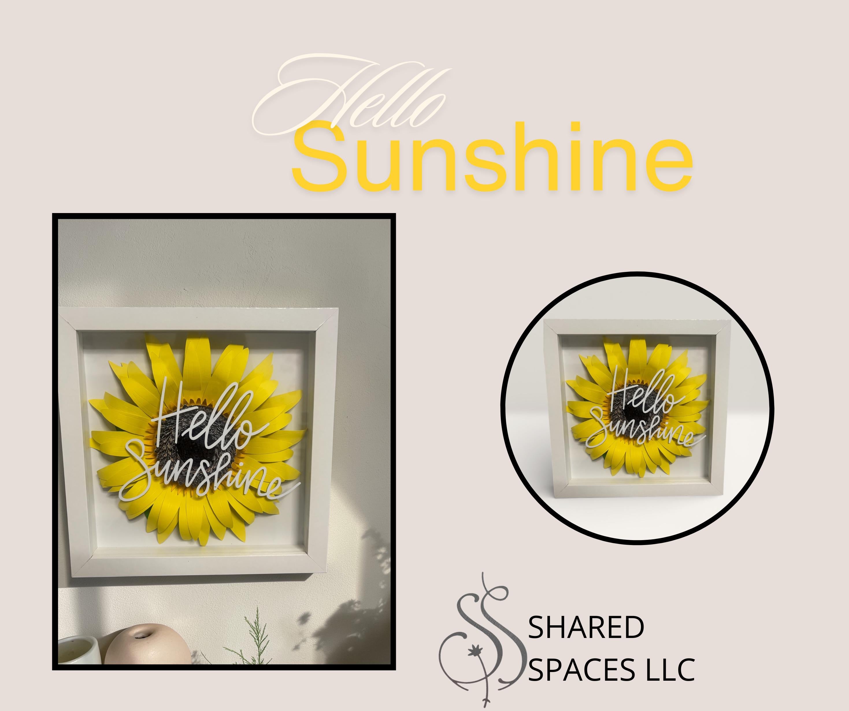 Hello Sunshine Sunflower Shadow Box – Bright & Cheerful Wall Art Decor