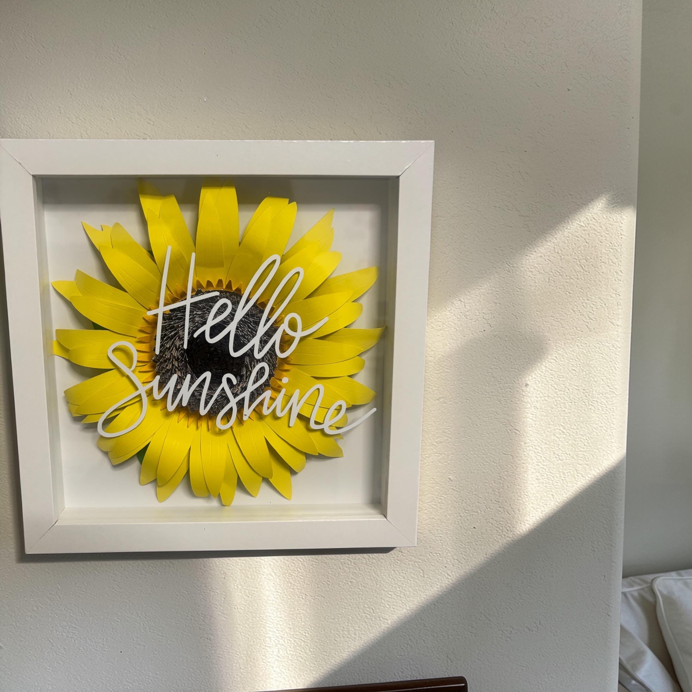 Hello Sunshine Sunflower Shadow Box – Bright & Cheerful Wall Art Decor
