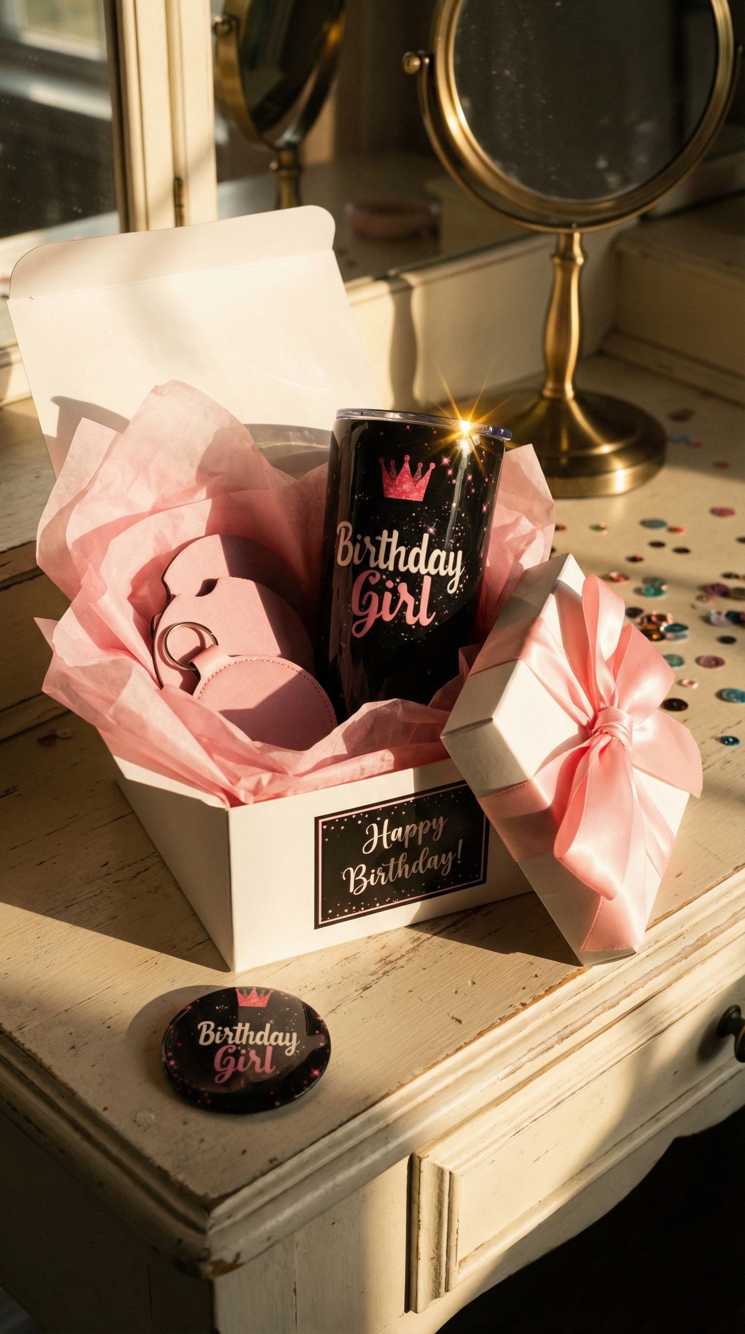 Birthday Girl Gift Box – Pink & Black Celebration Set