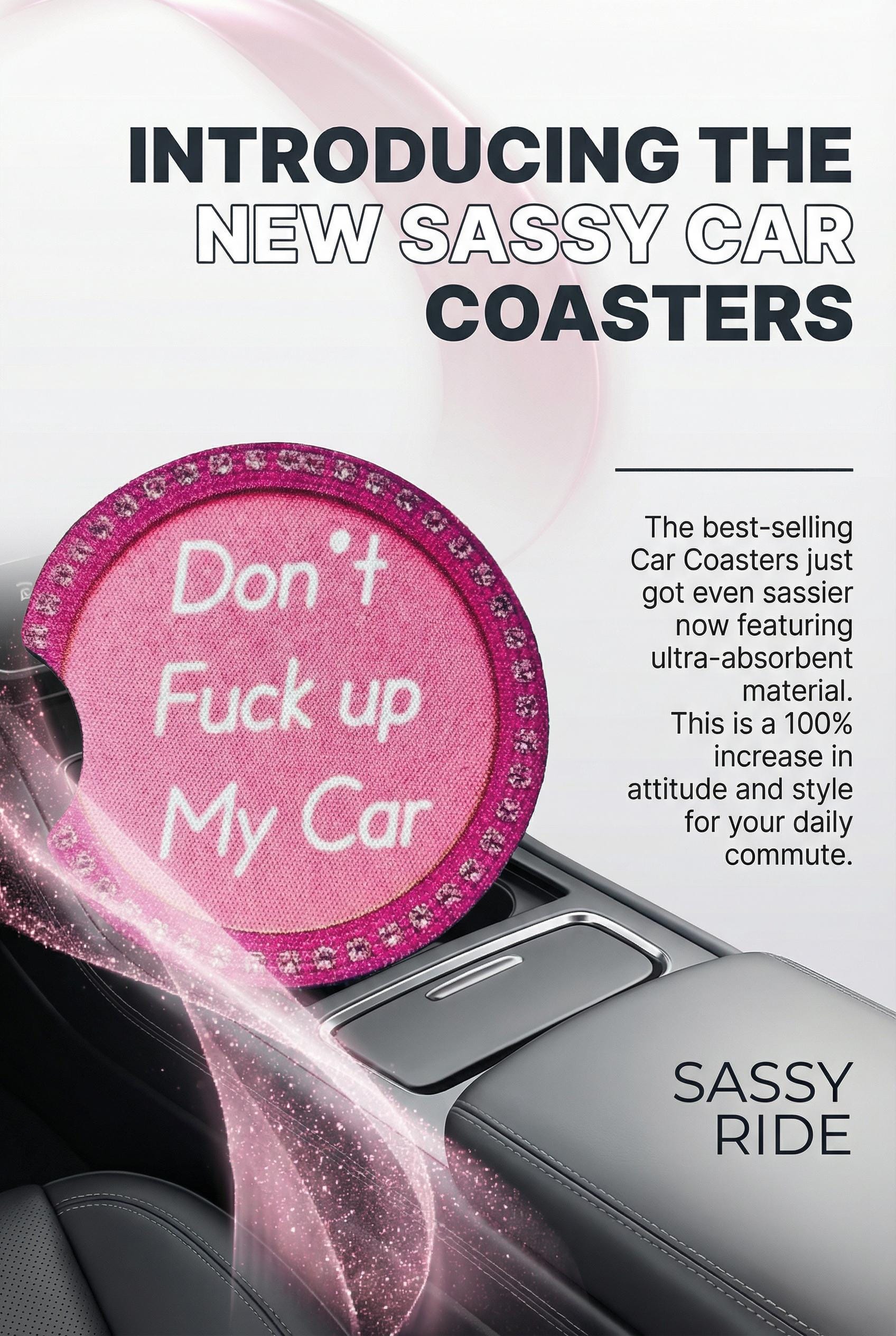 Set of 2 Car Coasters - Don’t f**k up my car