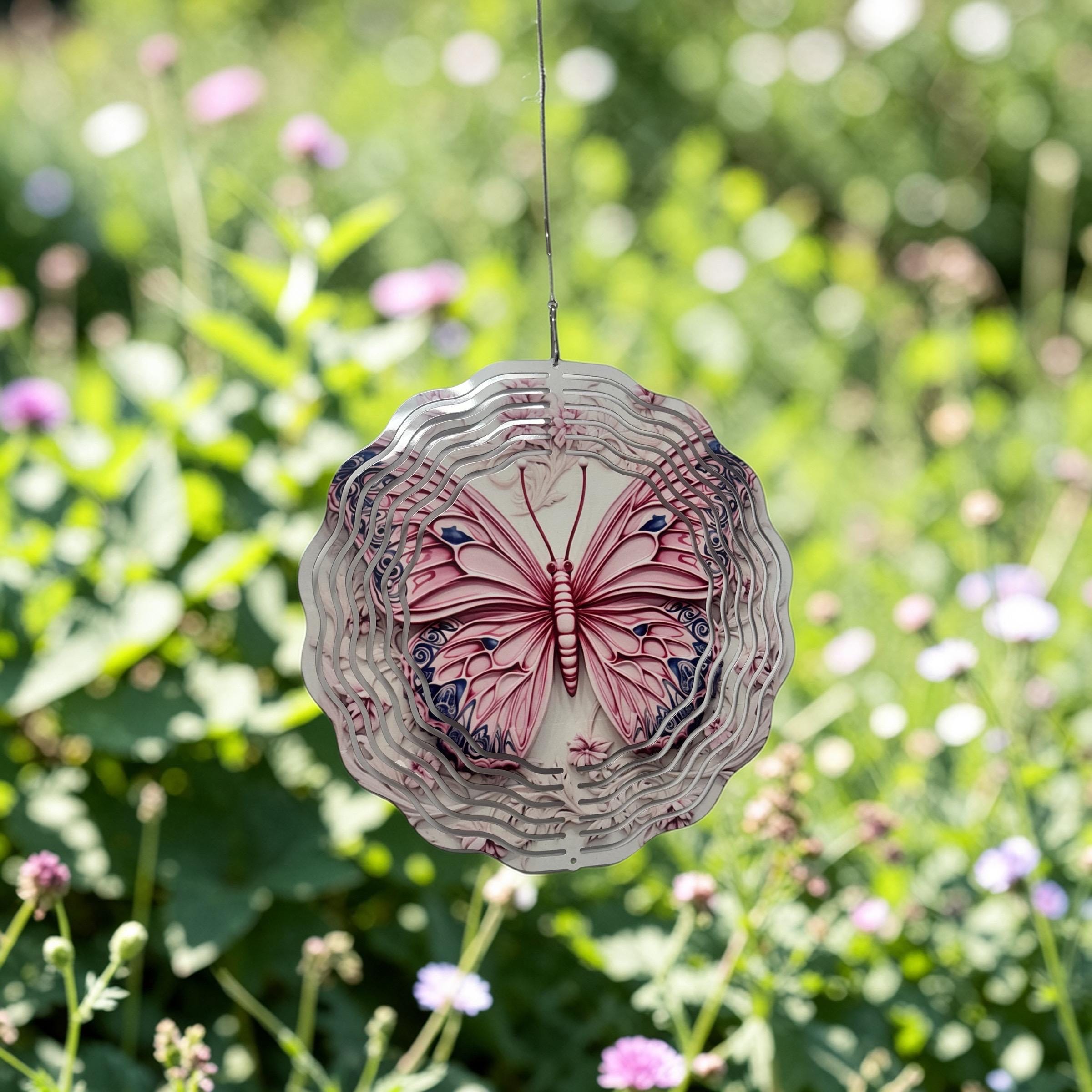 Butterfly Wind Spinner – Layered 3D Hanging Garden Decor