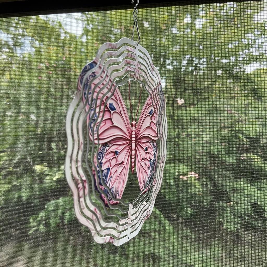 Butterfly Wind Spinner – Layered 3D Hanging Garden Decor