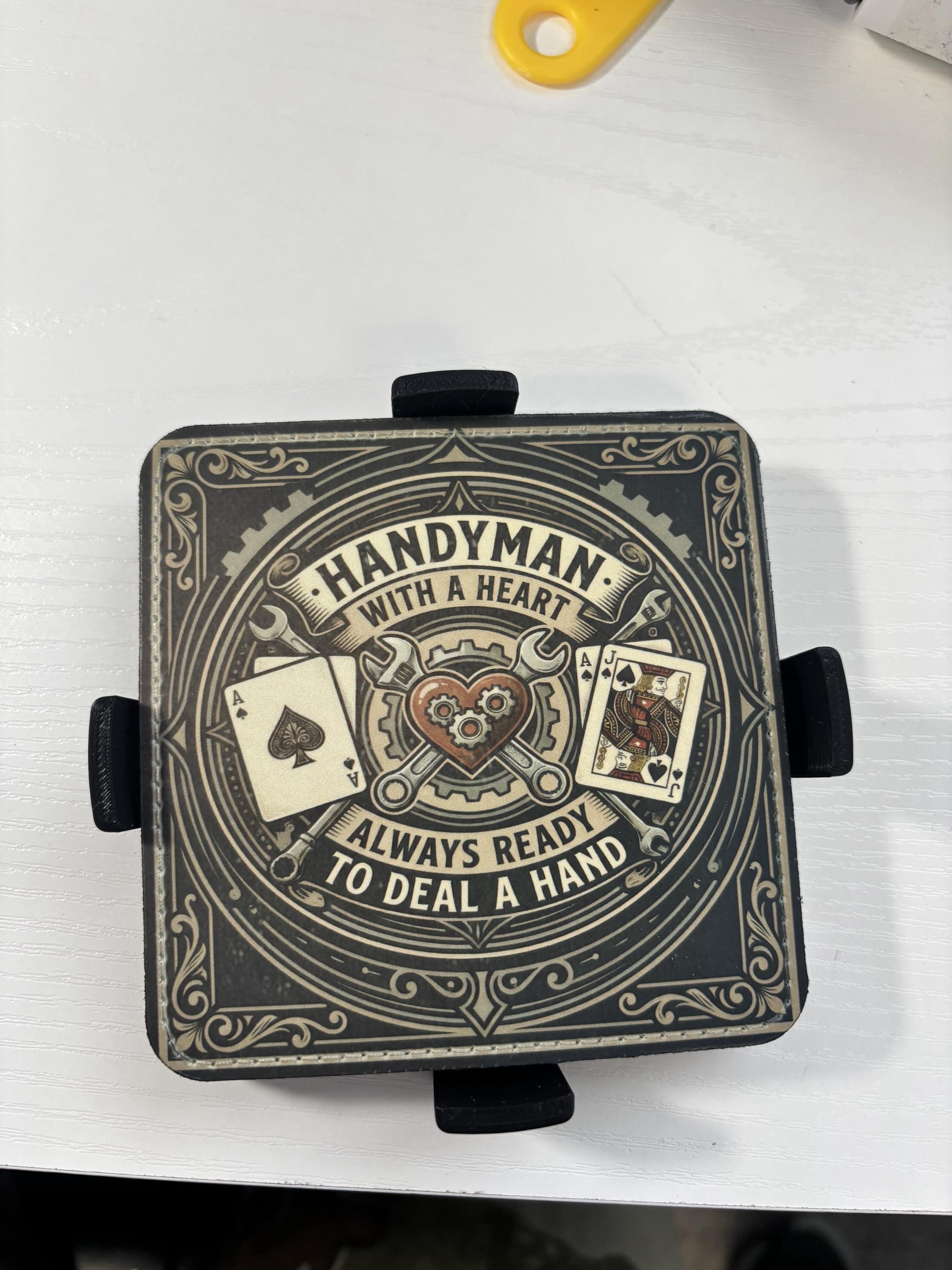 Handyman With a Heart – Vintage‑Style Coasters Set of 4