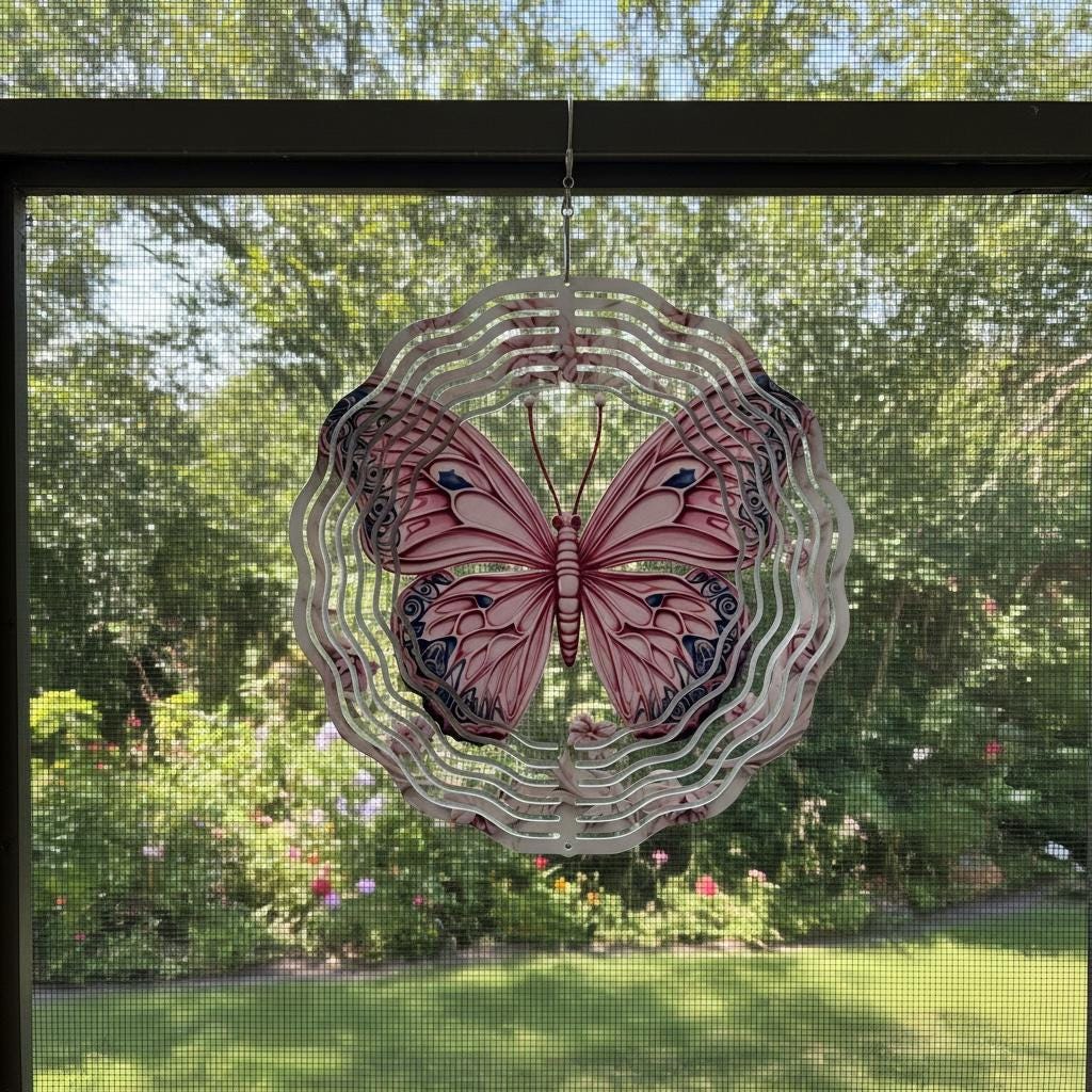 Butterfly Wind Spinner – Layered 3D Hanging Garden Decor