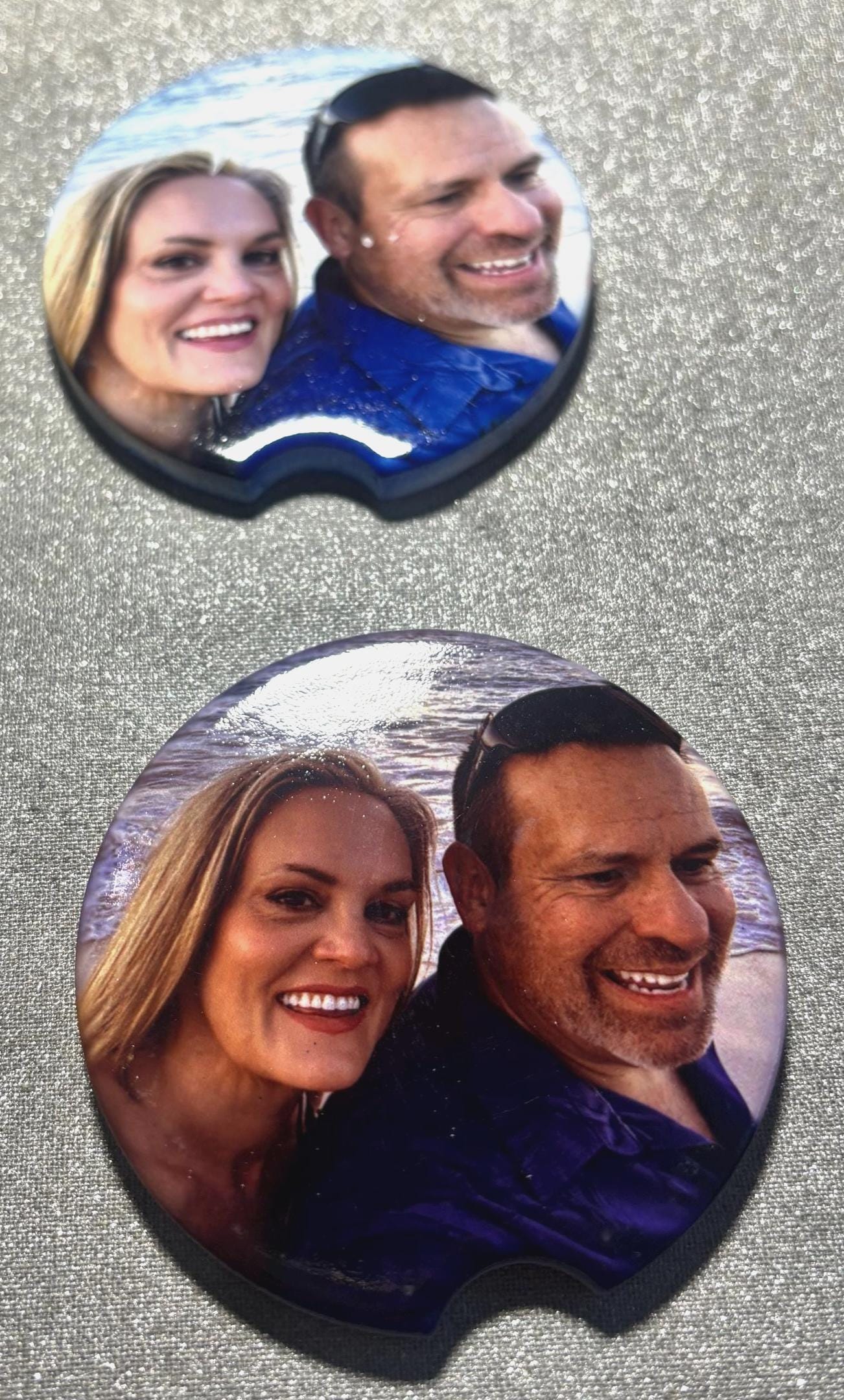 Personalized Ceramic Car Coasters - Set of 2 - Custom Photo or Text