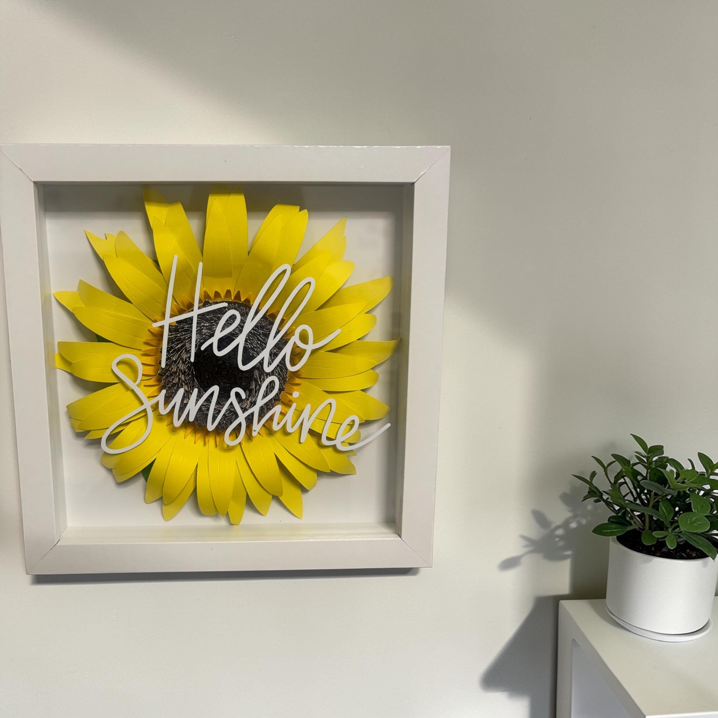 Hello Sunshine Sunflower Shadow Box – Bright & Cheerful Wall Art Decor